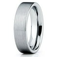 thumbnail image 2 of Silly Kings 6mm Silver Tungsten Carbide Wedding Band Flat Shape Brushed Unisex Comfort Fit 10, 2 of 3