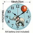 thumbnail image 3 of YILUYINQING Elephant Balloon Whimsical Wall Clock, Silent Mechanical Movement Wall Decor for Living Room, Kitchen, Dorm, Perfect Everyday Gift 10x10in, 3 of 8