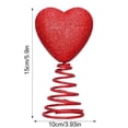 thumbnail image 4 of Valentine Day Tree Topper, 2026 New 6 Inch Glitter Heart Topper, Cute Red Heart Ornament for Home Decor, Unique Spiral Tree Topper for Valentine's Day Party (1Pcs), 4 of 8