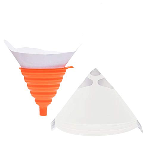 Arts Crafts Spray Guns Terberl 100Pack 100 Micron Paint Cone Paint Strainers with 1 Pcs Silicone Funnel Automotive 100 Micron Paint Filter with Fine Nylon Mesh 