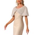 thumbnail image 3 of INSPIRE CHIC Women's Elegant Faux Fur Shawl Bridal Wedding Party Wrap Stole Shrug M Tan, 3 of 6