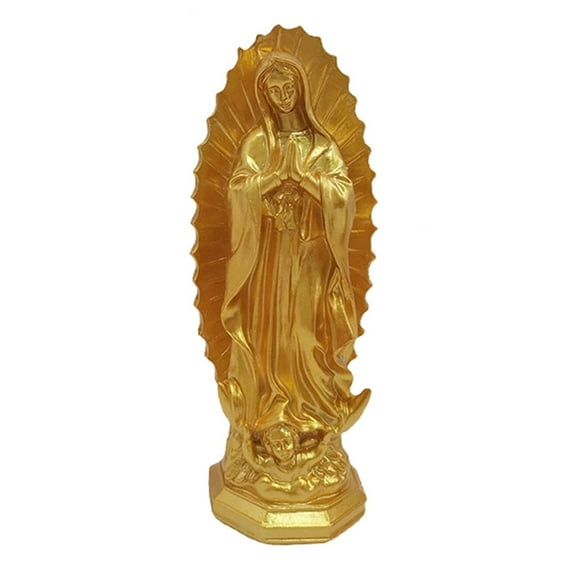 Resin Mary Statue Figure Our Lady Sculpture Handmade Religious Collection for Outdoor Wedding gift for garden Tabletop Decoration , gold