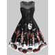 thumbnail image 1 of Tallas grandes Halloween Calabaza Esqueleto Hands Lace-Up Vintage Vestido Rosegal vestidos vintage tallas grandes, 1 of 5