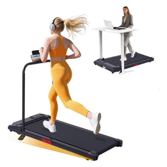 V800 Walking Pad Treadmill with Handles, 3.0HP Under Desk Treadmill for Home, 350LBS Capacity, 0.6-7.6MPH Portable Small Walking Machine with Incline, Quiet Foldable Treadmill