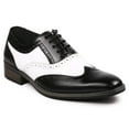 thumbnail image 2 of Metrocharm MC118 Men's Two Tone Perforated Wing Tip Lace Up Oxford Dress Shoe, 2 of 20