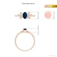 thumbnail image 3 of Angara Natural 0.6 Ct. Blue Sapphire with Diamond Side Stones Ring in 14K Rose Gold for Women (Ring Size: 12), 3 of 8