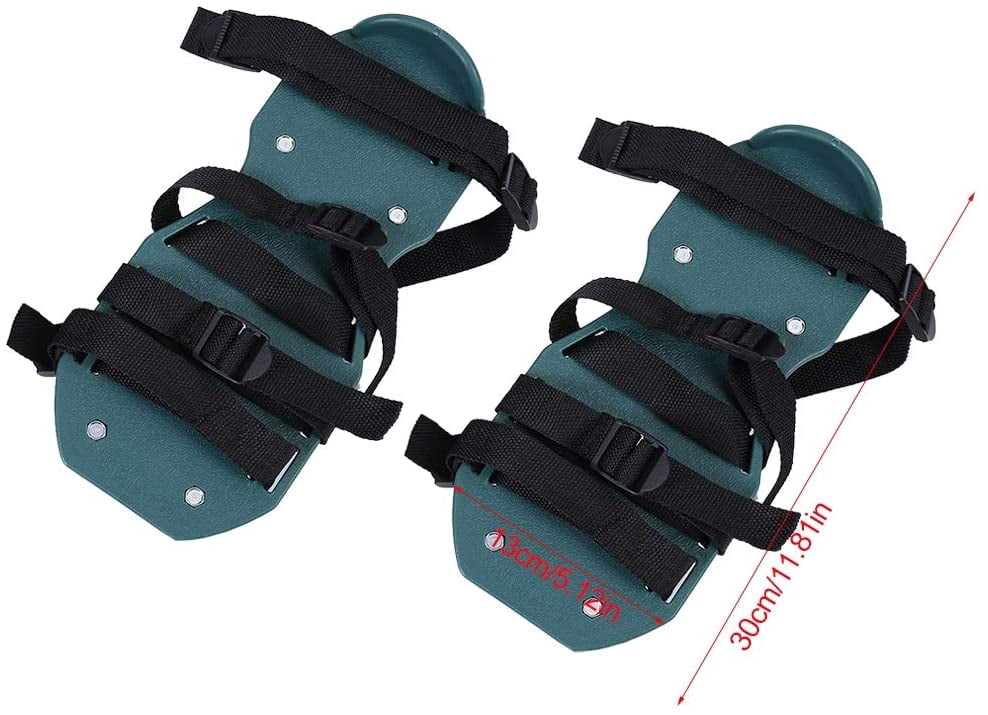 Lawn Aerator Shoes with 26 Spikes, Adjustable Sandals, 4 Straps