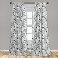 thumbnail image 5 of Ambesonne Floral Curtains, Leaves Twirls Swirls Bud, Pair of 28"x84", Black and White, 5 of 5