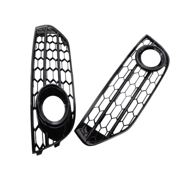 2 piezas de cubierta de parrilla de luz antiniebla Durable ABS frontal 8K0807681J01C 8K0807682J01C para Negro brillante kusrkot Marco de lámpara de luz antiniebla
