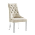 thumbnail image 5 of Inspired Home Gideon Linen Acrylic Leg Dining Chair Set of 2, Cream White, 5 of 9