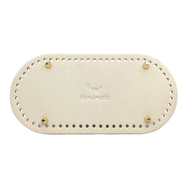Tejer Crochet PU Bolso de cuero Uñas inferiores Shaper Cojín Cojín de bolso tejido a mano - Soledad bolsas de fondo para crochet