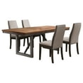 thumbnail image 2 of Holloway 5-Piece Dining Set, Walnut Wood Table & Grey Upholstered Chairs, Seats 4, Extendable, Farmhouse Style, Perfect for Dining Room., 2 of 12