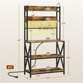 thumbnail image 6 of Yaheetech 5 Tier Industrial Kitchen Baker's Rack with Power Outlets, Rustic Brown, 6 of 8