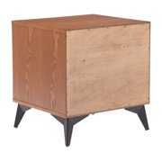 Zarif Nightstand Black & Walnut End Table, Modern Style, Ash Veneer MDF rectangular shape tabletop, MDF, Indoor Bedroom