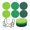 Green, variant on Round Woven Coasters, 4.61in Pink Heat Resistant Braided Table Mats, Non-Slip Polyester Drink Pads with Holder Set of 6