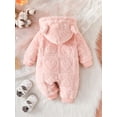 thumbnail image 3 of Suealasg Newborn Baby Girls Plush Snowsuit Jumpsuits Long Sleeve  Fleece Romper 3 6 9 12 18 Months Infant Girls Winter Warm Outwear Clothes, 3 of 6