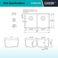 thumbnail image 6 of 32" x 19" Quartz Kitchen Sink, 50/50 Double Bowl Sink, Drop-in Sink, Undermount Sink, Granite Kitchen Sink, Black Kitchen Sink, Lexicon Platinum LP-5050-K-SO, 6 of 9