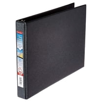 7-Ring 3-on-a-Page Business Check Book Binder - Black