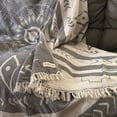 thumbnail image 4 of Cotton  XL Throw Blanket Turkish Towel Beach Blanket - Beach Camping Essentials - 75x90 Inches, Anthracite, 4 of 8