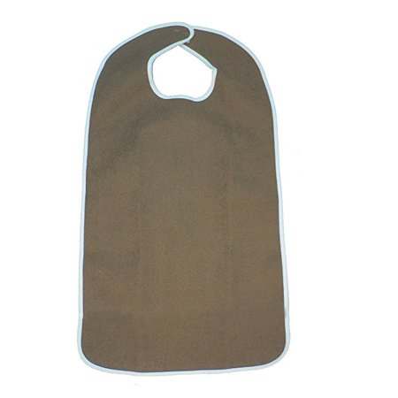 FlexaMed Waterproof Terry Cloth Adult Bib With Velcro Closure 16  x 30  - Hunter Green