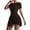 Brown, variant on Womens Yoga Romper Short Sleeve Bodycon Backless Fake Two Piece Workout Jumpsuit Shorts S-XL
