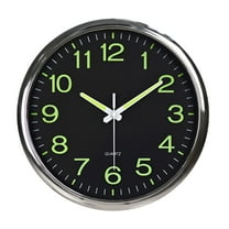 DESIGNICE Clock For Bedroom Kids LED Clock Wall Battery 12 Inch Luminous Silent Non-Ticking Night Glow In The Dark Quartz Wall Clock