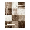 thumbnail image 5 of Modern Area Rug with Checkered Pattern in Brown Beige, 5 of 5