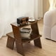thumbnail image 1 of Mesa de madera de 2 niveles con acabado natural - construcción de madera de goma sólida, 1 of 5