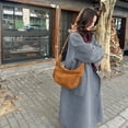 thumbnail image 5 of HUISZJ Faux Suede Crossbody Bag, Retro Dumpling Bag, Large Capacity Crossbody Bag for Women Work Travel Commute (Brown), 5 of 10