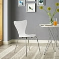 thumbnail image 4 of Modern Contemporary Kitchen Wood Dining Side Chair White, 4 of 6