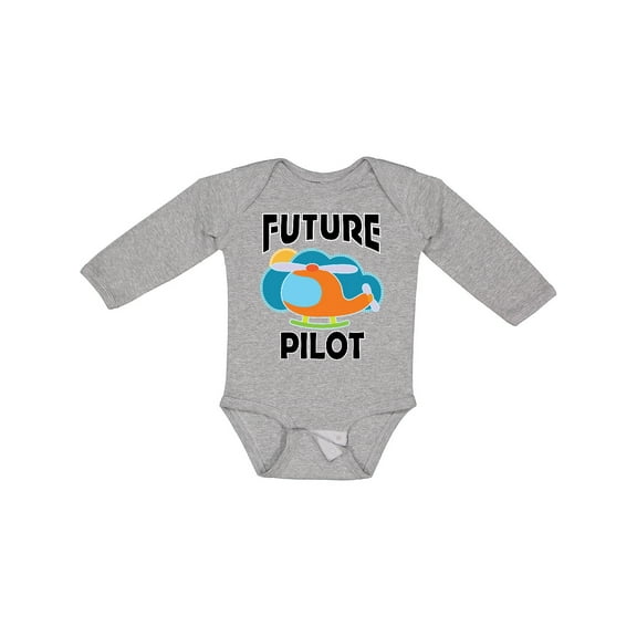 Inktastic Future Pilot Helicopter Boys or Girls Long Sleeve Baby Bodysuit