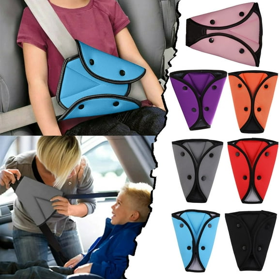 5PCS Seatbelt Adjuster for Kids Car Child Seatbelt Adjusters Belt Cover Strap Protector Pad for Children Baby Adult Shoulder Neck Safety Triangle Positioner Pink