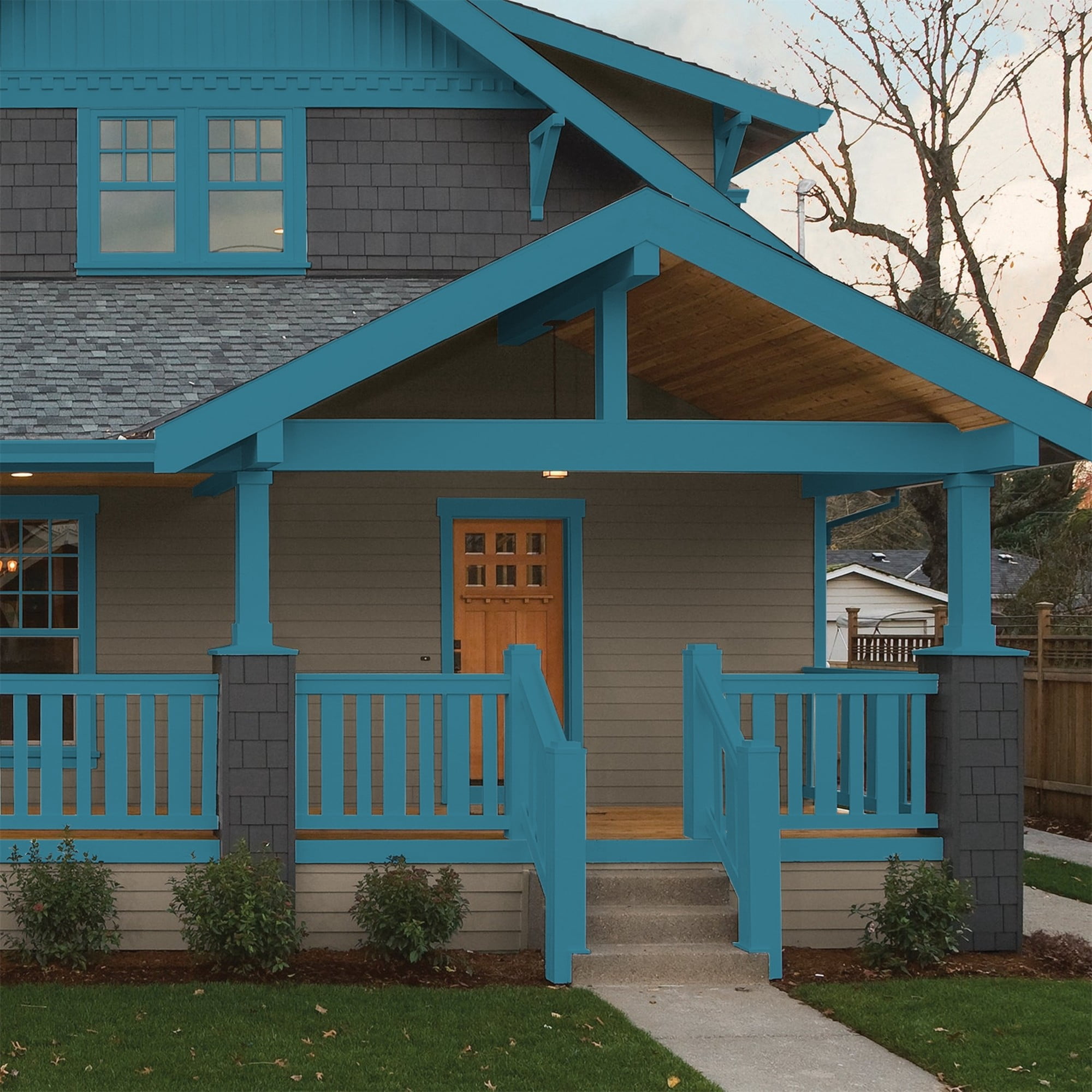 Glidden HEP Adventure / Blue Semi-Gloss Exterior Paint with Primer, 1 Gallon