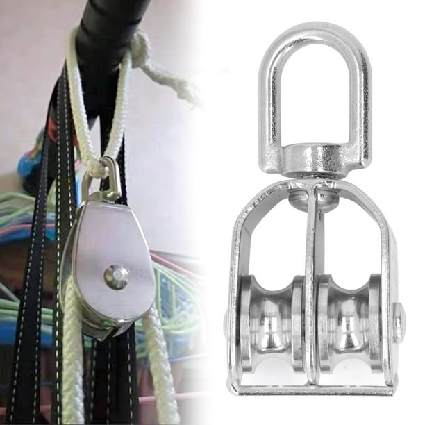 Double Pulley Block, 165LB Load Bearing M20 Double Pulley Block Wheel
