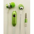 thumbnail image 2 of Super Bass Noise-Isolation Metal 3.5mm Stereo Earbuds/ Headset/ Handsfree for LG Q Stylo 4, Q Stylus, V35 ThinQ, Q7, Q7+, Q7?, K30, G7 ThinQ (Green) - w/ Mic, 2 of 3