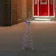 thumbnail image 4 of Northlight 3ft LED Lighted Spiral Cone Tree Outdoor Christmas Decoration - 36" White, 4 of 6