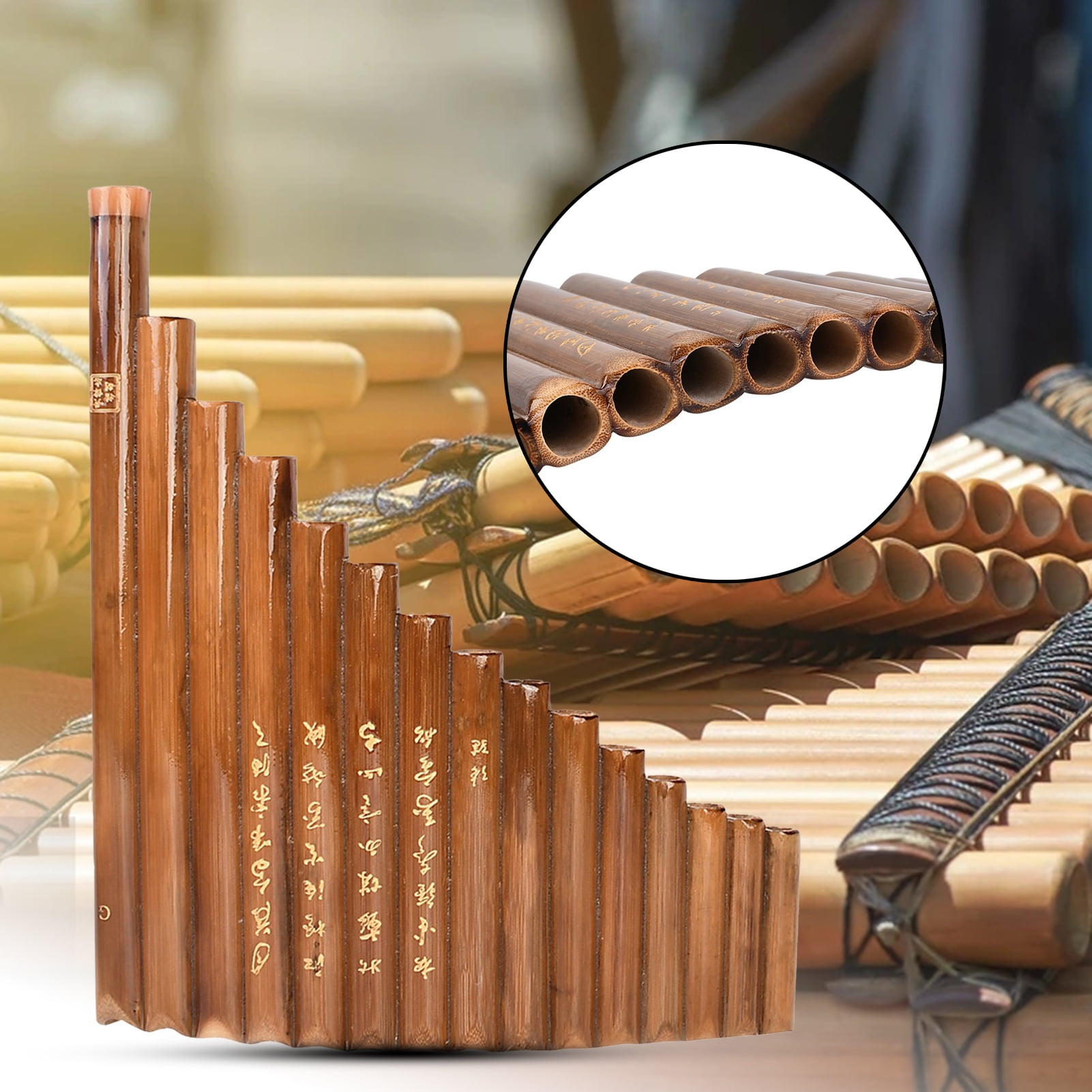 BetterZ Pan Flute Correctly Tuned Left-Hand Easy to Learn 15 Pipes 