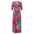 thumbnail image 3 of Women Plus Size Maxi Dress for Women Casual Summer Sundress V-Neck 3/4 Sleeve, 3 of 4