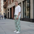 thumbnail image 6 of Men's pajama pants featuring a charming chihuahua dog print， soft home pajama pants， casual and comfortable loose fit pajama pants， elastic waistband, 6 of 10