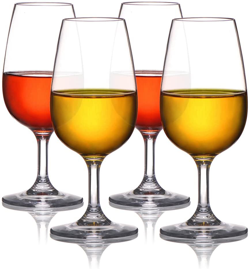 Set of 2 MICHLEY Unbreakable Stemmed Wine Glass 100% Tritan Plastic Dishwasher safe Glassware 15 oz