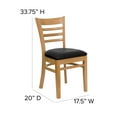 thumbnail image 2 of HERCULES Series Ladder Back Natural Wood Restaurant Chair - Black Vinyl Seat, 2 of 9