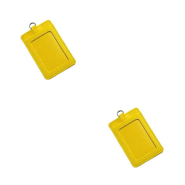 Methold 10 piezas de cubierta de tarjeta de identificación carcasa protectora de gran capacidad multifuncional tarjetas de autobús manga exposición Vertical/Amarillo 2piezas