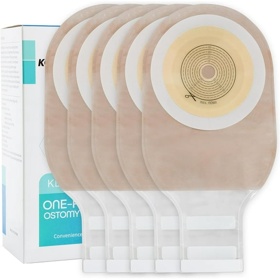 20 PCS Colostomy Bags, Ostomy Supplies,One Piece Drainable Ostomy Pouch with Hook and Loop Closure for Ileostomy Stoma Care, 15mm-60mm Cut to Fit