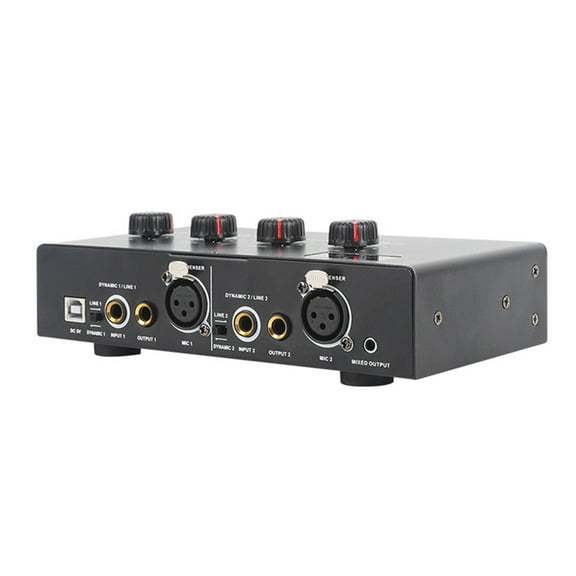 Double Channel Microphone Preamp for Dynamic and Condenser Mics with 50dB