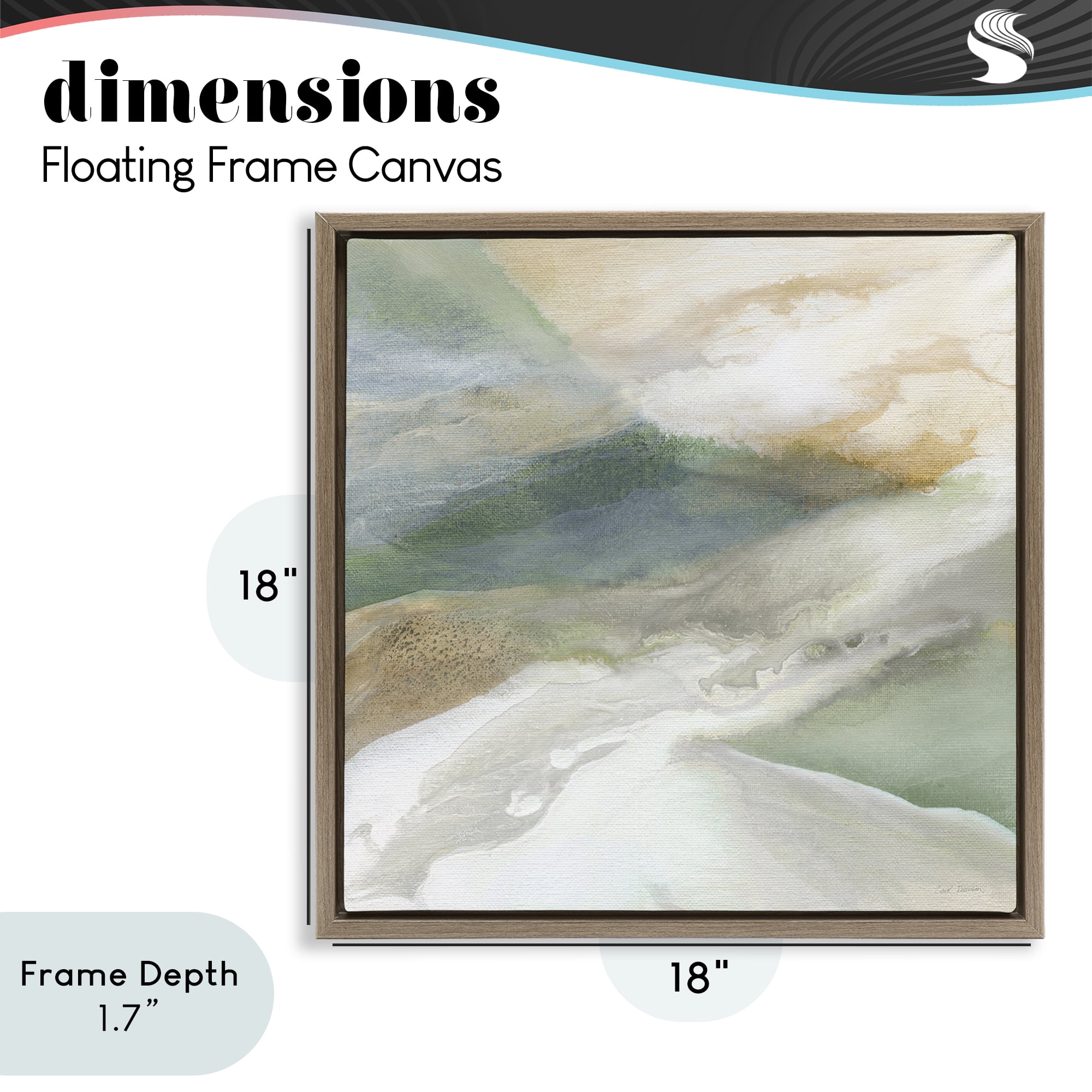 Stupell Industries Serene Mist Over Rolling Fields Brown Framed Floater Canvas Wall Art, design by Carol Robinson