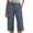 Blue, variant on Chino Capri Pants for Women with Pockets Casual Straight Leg Summer Cropped Trousers Stretch Waisted Capris Red 2XL