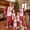 Red, variant on Christmas Family Matching Pajamas Sets Reindeer Print Top Plaid Pants Holiday Sleepwear Sets