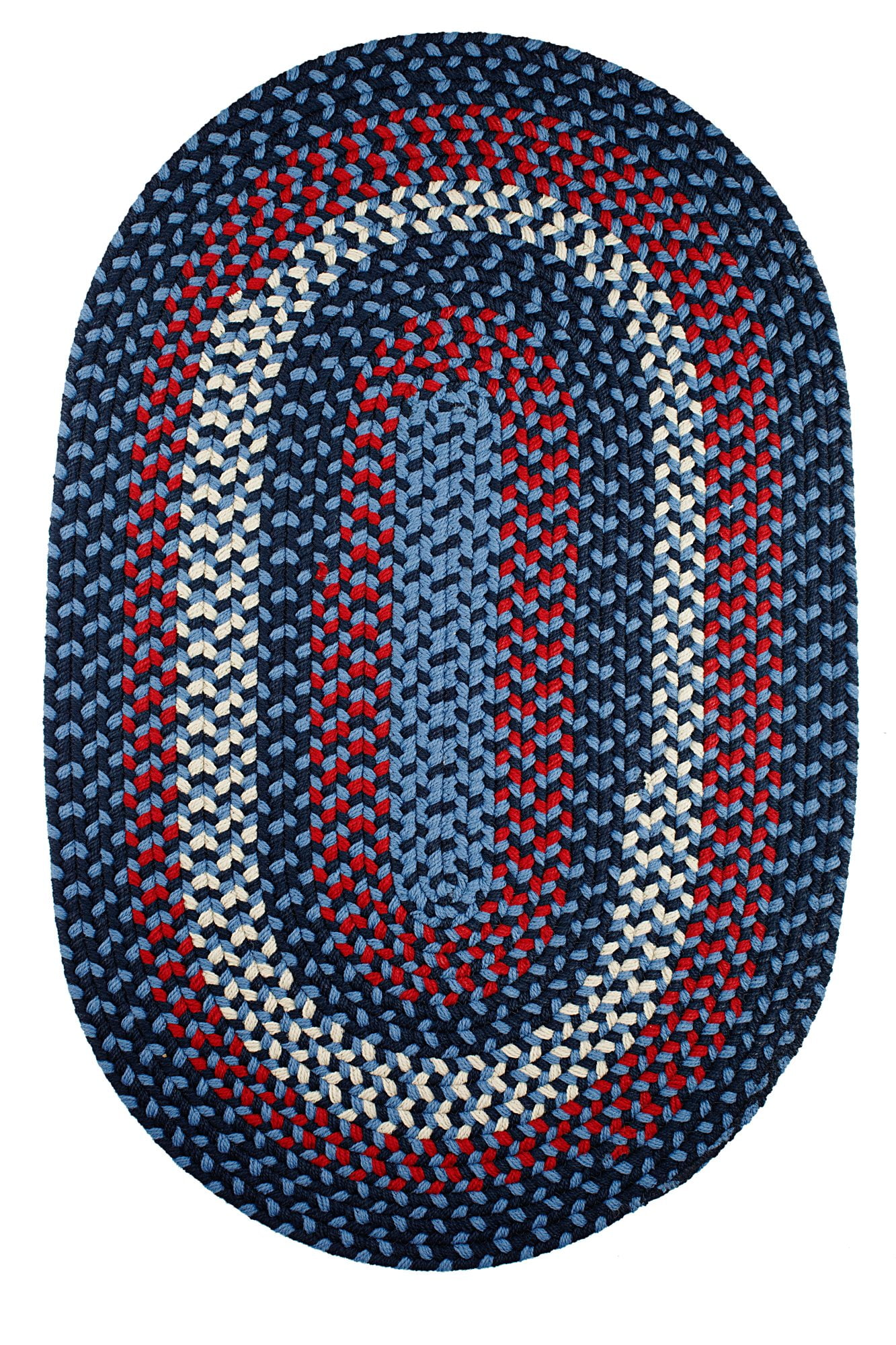 Indoor/Outdoor Rug, Blue Reversible Braided Textured Design, 5Ft. X 8Ft