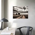thumbnail image 3 of Nawypu  Farmhouse Landscape Picture Wall Decor Countryside Windmill Barn Picture Wall Art Canvas Prints Framed Black and White, 3 of 4