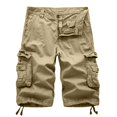 thumbnail image 2 of Men's Cargo Shorts Relaxed Fit Multi-Pocket Outdoor Cargo Shorts Cotton Khaki XL, 2 of 4